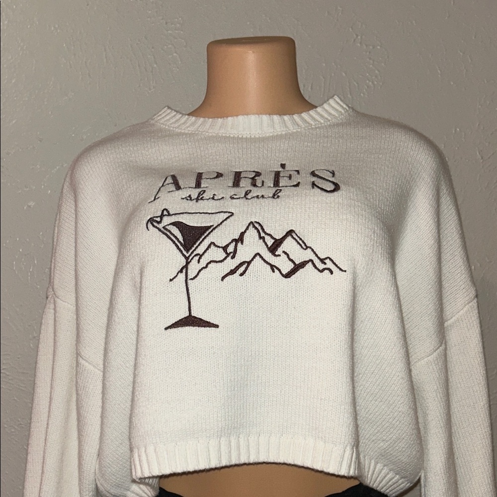moon & madison White Après Ski Club Sweater